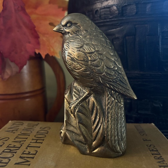 Vintage Other - Solid Brass Bird Figurine